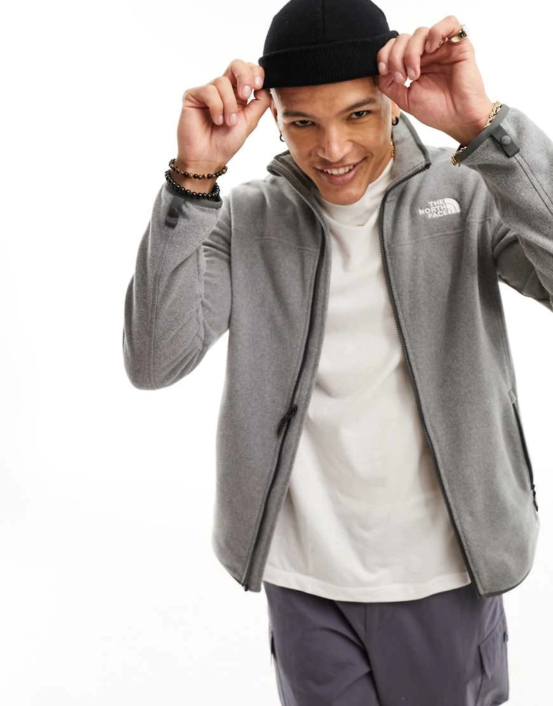 The North Face Glacier 100 zip up fleece in grey